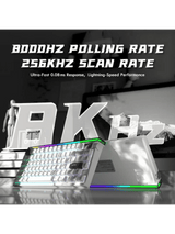 ATTACK SHARK R85 HE Rapid Trigger Keyboard Magnetic Switch with Custom Lightbox, 75% Wired 8KHz Magnetic Keyboard with Custom Lightbox, 0.005mm RT Accuracy, Starlight White Purple