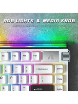 ATTACK SHARK R85 HE Rapid Trigger Keyboard Magnetic Switch with Custom Lightbox, 75% Wired 8KHz Magnetic Keyboard with Custom Lightbox, 0.005mm RT Accuracy, Starlight White Purple