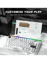 ATTACK SHARK R85 HE Rapid Trigger Keyboard Magnetic Switch with Custom Lightbox, 75% Wired 8KHz Magnetic Keyboard with Custom Lightbox, 0.005mm RT Accuracy, Starlight White Purple