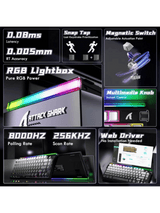 ATTACK SHARK R85 HE Rapid Trigger Keyboard Magnetic Switch with Custom Lightbox, 75% Wired 8KHz Magnetic Keyboard with Custom Lightbox, 0.005mm RT Accuracy, Moonlight Night