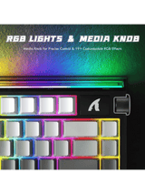 ATTACK SHARK R85 HE Rapid Trigger Keyboard Magnetic Switch with Custom Lightbox, 75% Wired 8KHz Magnetic Keyboard with Custom Lightbox, 0.005mm RT Accuracy, Moonlight Night