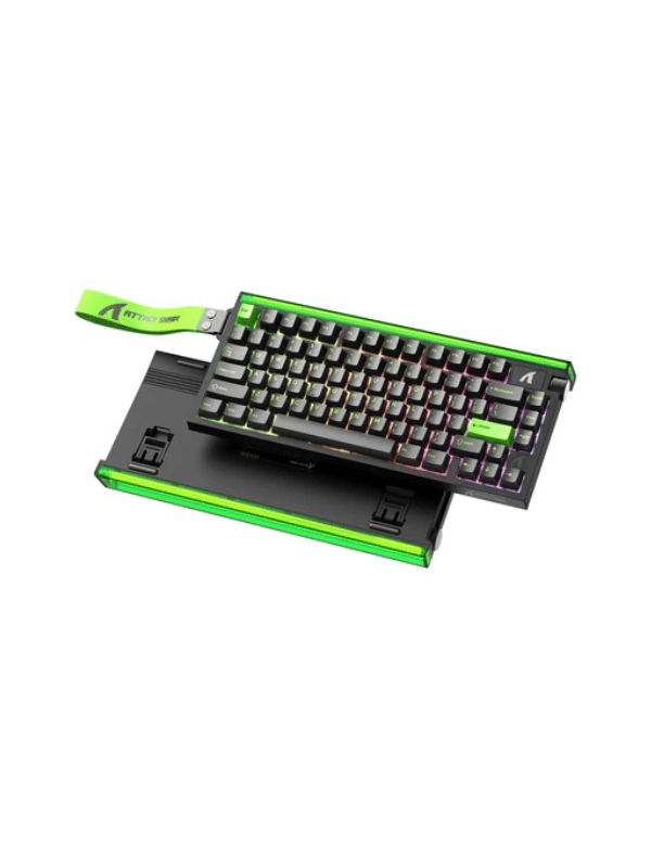 ATTACK SHARK R85 HE Rapid Trigger Keyboard Magnetic Switch with Custom Lightbox, 75% Wired 8KHz Magnetic Keyboard with Custom Lightbox, 0.005mm RT Accuracy, Neon Green