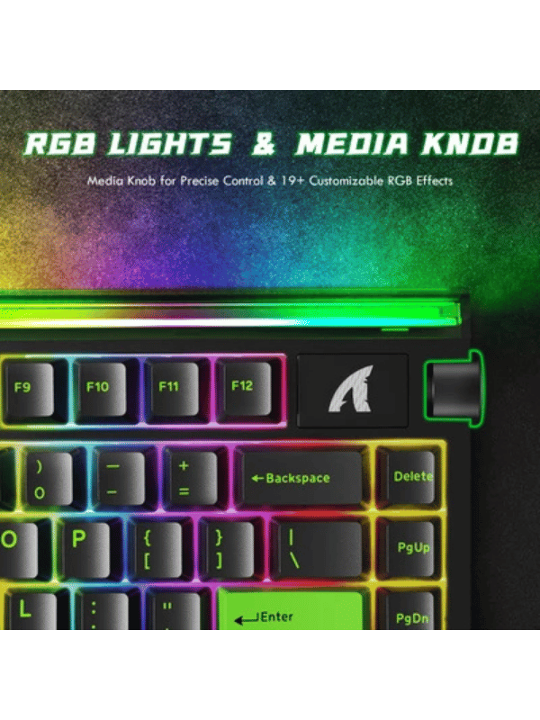 ATTACK SHARK R85 HE Rapid Trigger Keyboard Magnetic Switch with Custom Lightbox, 75% Wired 8KHz Magnetic Keyboard with Custom Lightbox, 0.005mm RT Accuracy, Neon Green