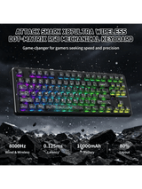 ATTACK SHARK X87 ULTRA Wireless Mechanical Keyboard With 8K Wireless Receiver, 8000Hz Polling Rate, 10000mAh Battery, Dot-Matrix Screen, 16.8M RGB, 8K Wireless Receiver, Meg Shark 