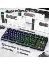 ATTACK SHARK X87 ULTRA Wireless Mechanical Keyboard With 8K Wireless Receiver, 8000Hz Polling Rate, 10000mAh Battery, Dot-Matrix Screen, 16.8M RGB, 8K Wireless Receiver, Meg Shark 