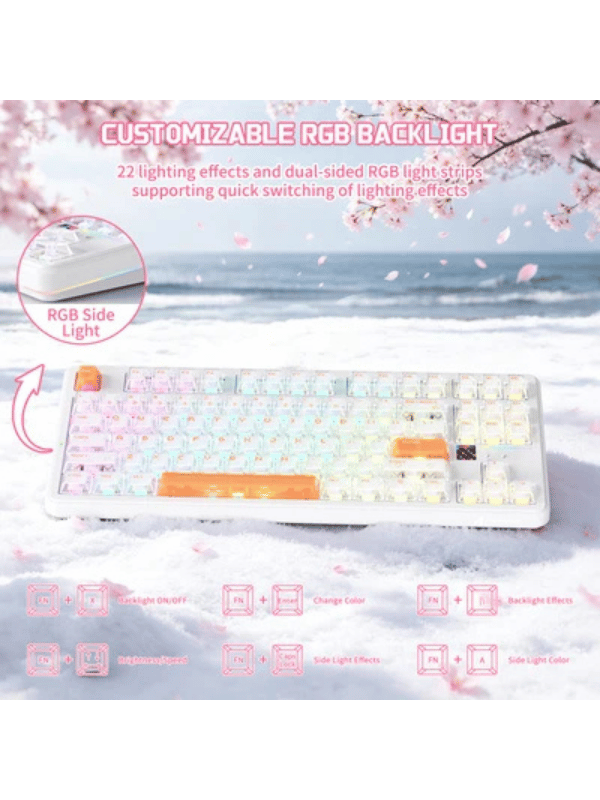 ATTACK SHARK X87 ULTRA Wireless Mechanical Keyboard With 8K Wireless Receiver, 8000Hz Polling Rate, 10000mAh Battery, Dot-Matrix Screen, 16.8M RGB, 8K Wireless Receiver, Meg Shark 