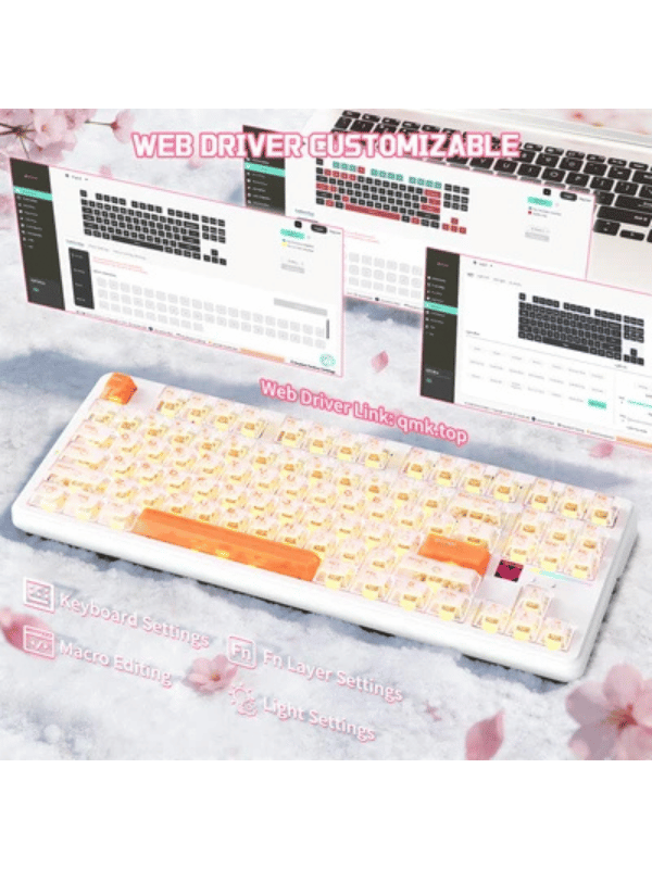 ATTACK SHARK X87 ULTRA Wireless Mechanical Keyboard With 8K Wireless Receiver, 8000Hz Polling Rate, 10000mAh Battery, Dot-Matrix Screen, 16.8M RGB, 8K Wireless Receiver, Meg Shark 