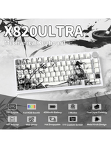 ATTACK SHARK X820 ULTRA Tri-mode Gasket Mechanical Keyboard, 75% Gasket-mounted Bluetooth 5.1/2.4G Wireless & Type-C Wired Mechanical Keyboard, Dark Warrior