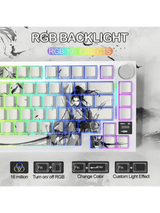 ATTACK SHARK X820 ULTRA Tri-mode Gasket Mechanical Keyboard, 75% Gasket-mounted Bluetooth 5.1/2.4G Wireless & Type-C Wired Mechanical Keyboard, Dark Warrior