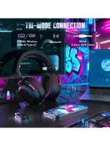 ATTACK SHARK L30 PRO Wireless Gaming Headset, 7.1 Surround Sound, 50mm Drivers, 20ms Low Latency, 1100 mAh Battery, Detachable Noise-Canceling Microphone, Aluminum Alloy Frame, Tri