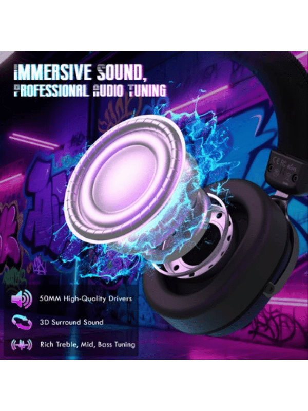 ATTACK SHARK L30 PRO Wireless Gaming Headset, 7.1 Surround Sound, 50mm Drivers, 20ms Low Latency, 1100 mAh Battery, Detachable Noise-Canceling Microphone, Aluminum Alloy Frame, Tri