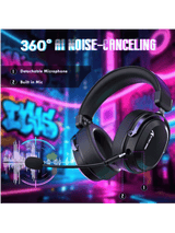 ATTACK SHARK L30 PRO Wireless Gaming Headset, 7.1 Surround Sound, 50mm Drivers, 20ms Low Latency, 1100 mAh Battery, Detachable Noise-Canceling Microphone, Aluminum Alloy Frame, Tri