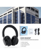 ATTACK SHARK G500 Ultra-Light Dual-Mode Gaming Headset, Ultra-Light Dual-Mode Wireless for PC/PS4/Xbox, BLACK