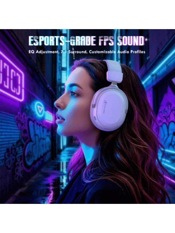 ATTACK SHARK L30 PRO Wireless Gaming Headset, 7.1 Surround Sound, 50mm Drivers, 20ms Low Latency, 1100 mAh Battery, Detachable Noise-Canceling Microphone, Aluminum Alloy Frame, Tri