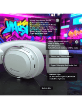 ATTACK SHARK L30 PRO Wireless Gaming Headset, 7.1 Surround Sound, 50mm Drivers, 20ms Low Latency, 1100 mAh Battery, Detachable Noise-Canceling Microphone, Aluminum Alloy Frame, Tri