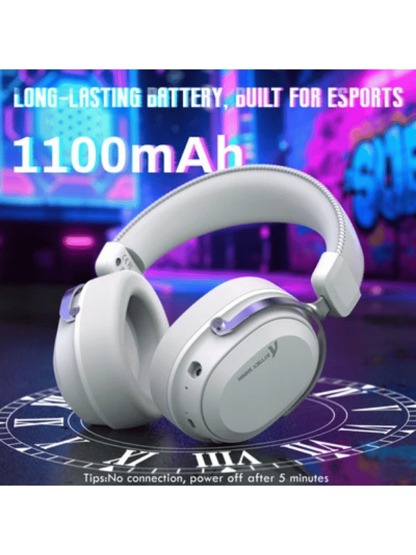 ATTACK SHARK L30 PRO Wireless Gaming Headset, 7.1 Surround Sound, 50mm Drivers, 20ms Low Latency, 1100 mAh Battery, Detachable Noise-Canceling Microphone, Aluminum Alloy Frame, Tri