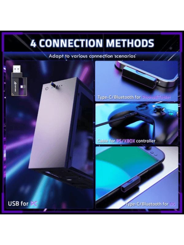 ATTACK SHARK L80 PRO Wireless Gaming Headset, Lightweight Headphones with 20ms Low Latency, Dual Mics, 40mm Drivers, 300mAh Battery – 3 Modes (2.4G/Bluetooth/Wired) for PC/PS/XBOX,
