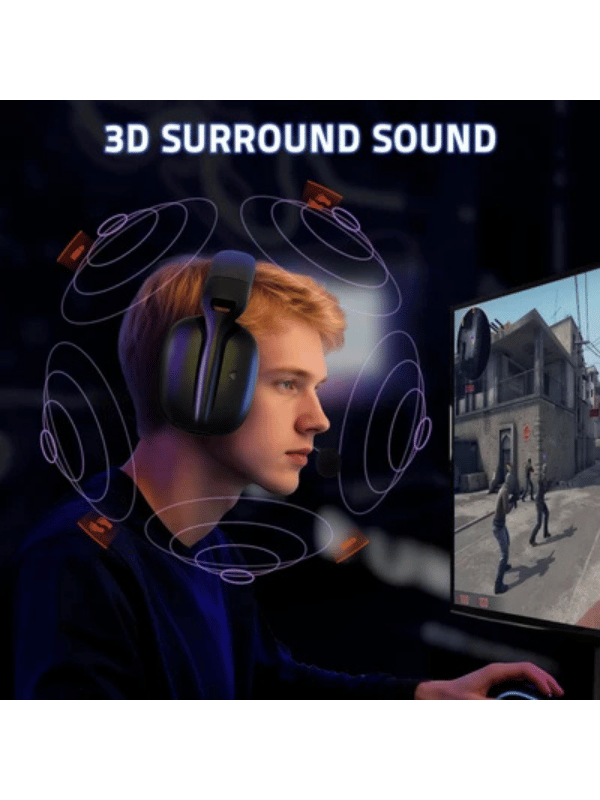 ATTACK SHARK L80 PRO Wireless Gaming Headset, Lightweight Headphones with 20ms Low Latency, Dual Mics, 40mm Drivers, 300mAh Battery – 3 Modes (2.4G/Bluetooth/Wired) for PC/PS/XBOX,