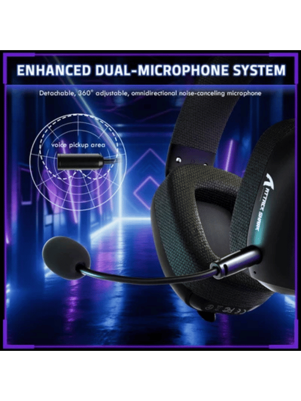 ATTACK SHARK L80 PRO Wireless Gaming Headset, Lightweight Headphones with 20ms Low Latency, Dual Mics, 40mm Drivers, 300mAh Battery – 3 Modes (2.4G/Bluetooth/Wired) for PC/PS/XBOX,