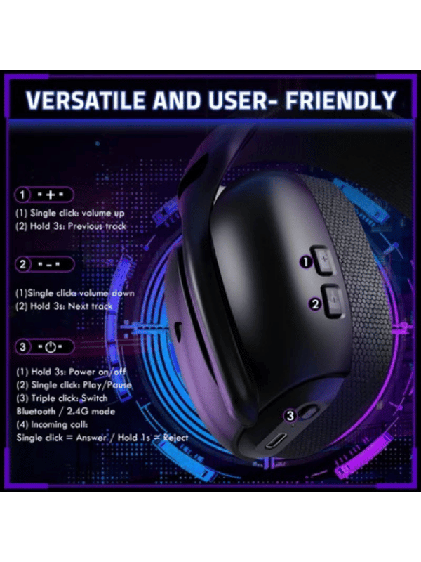 ATTACK SHARK L80 PRO Wireless Gaming Headset, Lightweight Headphones with 20ms Low Latency, Dual Mics, 40mm Drivers, 300mAh Battery – 3 Modes (2.4G/Bluetooth/Wired) for PC/PS/XBOX,