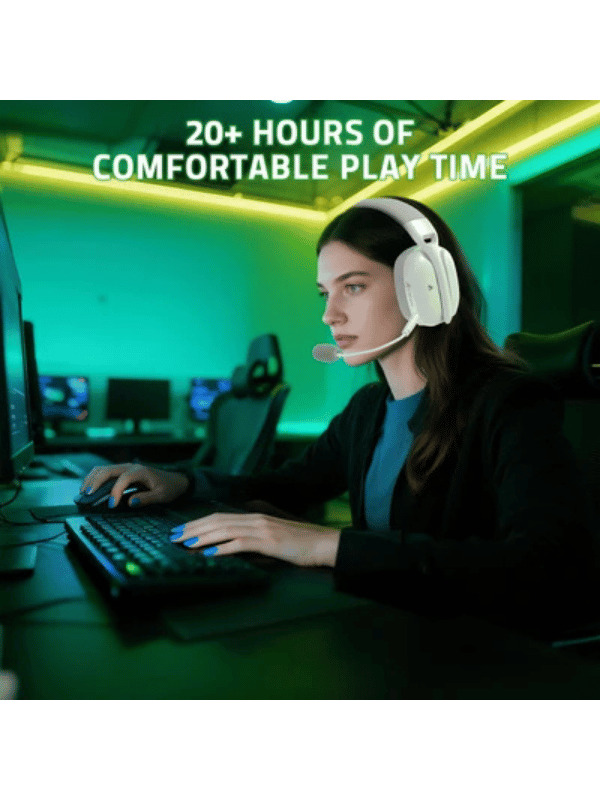 ATTACK SHARK L80 PRO Wireless Gaming Headset, Lightweight Headphones with 20ms Low Latency, Dual Mics, 40mm Drivers, 300mAh Battery – 3 Modes (2.4G/Bluetooth/Wired) for PC/PS/XBOX,