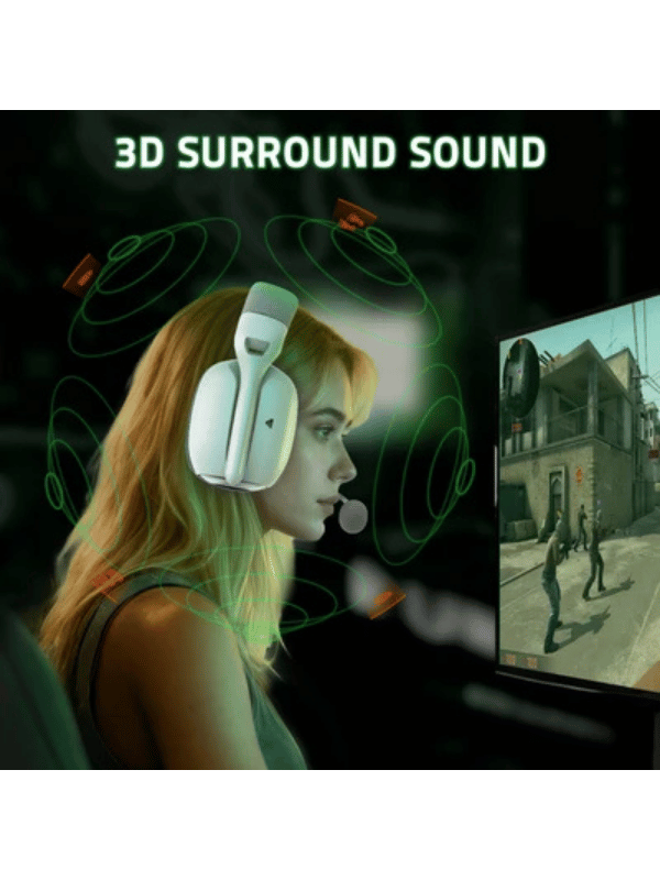 ATTACK SHARK L80 PRO Wireless Gaming Headset, Lightweight Headphones with 20ms Low Latency, Dual Mics, 40mm Drivers, 300mAh Battery – 3 Modes (2.4G/Bluetooth/Wired) for PC/PS/XBOX,