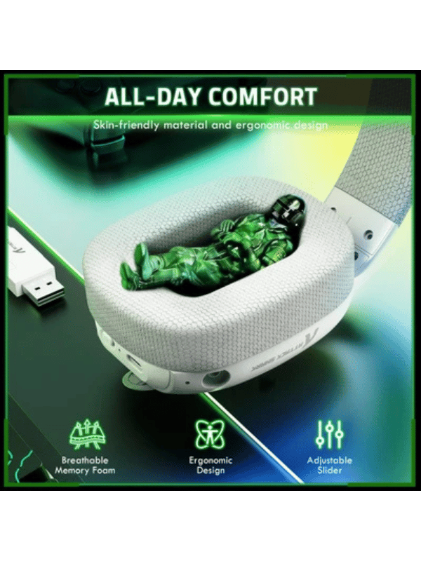 ATTACK SHARK L80 PRO Wireless Gaming Headset, Lightweight Headphones with 20ms Low Latency, Dual Mics, 40mm Drivers, 300mAh Battery – 3 Modes (2.4G/Bluetooth/Wired) for PC/PS/XBOX,