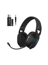 ATTACK SHARK L90 Foldable RGB Ultra-Light Tri-Mode Gaming Headset, Foldable Lightweight RGB Wireless for PC/PS4/PS5/Switch/Xbox, BLACK