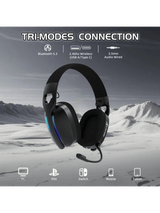 ATTACK SHARK L90 Foldable RGB Ultra-Light Tri-Mode Gaming Headset, Foldable Lightweight RGB Wireless for PC/PS4/PS5/Switch/Xbox, BLACK