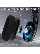 ATTACK SHARK L90 Foldable RGB Ultra-Light Tri-Mode Gaming Headset, Foldable Lightweight RGB Wireless for PC/PS4/PS5/Switch/Xbox, BLACK