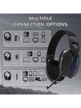 ATTACK SHARK L90 Foldable RGB Ultra-Light Tri-Mode Gaming Headset, Foldable Lightweight RGB Wireless for PC/PS4/PS5/Switch/Xbox, BLACK