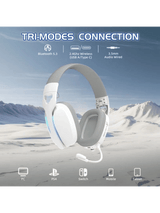 ATTACK SHARK L90 Foldable RGB Ultra-Light Tri-Mode Gaming Headset, Foldable Lightweight RGB Wireless for PC/PS4/PS5/Switch/Xbox, WHITE