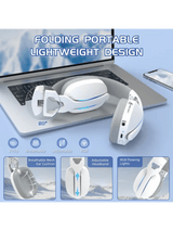 ATTACK SHARK L90 Foldable RGB Ultra-Light Tri-Mode Gaming Headset, Foldable Lightweight RGB Wireless for PC/PS4/PS5/Switch/Xbox, WHITE