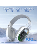ATTACK SHARK L90 Foldable RGB Ultra-Light Tri-Mode Gaming Headset, Foldable Lightweight RGB Wireless for PC/PS4/PS5/Switch/Xbox, WHITE