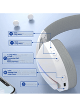 ATTACK SHARK L90 Foldable RGB Ultra-Light Tri-Mode Gaming Headset, Foldable Lightweight RGB Wireless for PC/PS4/PS5/Switch/Xbox, WHITE
