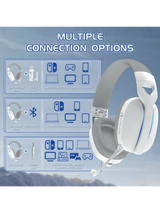 ATTACK SHARK L90 Foldable RGB Ultra-Light Tri-Mode Gaming Headset, Foldable Lightweight RGB Wireless for PC/PS4/PS5/Switch/Xbox, WHITE