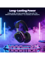 ATTACK SHARK G800 Wireless Gaming Headset, 1000 mAh Battery, Detachable Mics, Aluminum Alloy Frame, 3D Surround Sound, 20ms low latency, 50mm Drivers,3 Modes (2.4G/Bluetooth/Wired)