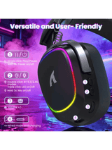 ATTACK SHARK G800 Wireless Gaming Headset, 1000 mAh Battery, Detachable Mics, Aluminum Alloy Frame, 3D Surround Sound, 20ms low latency, 50mm Drivers,3 Modes (2.4G/Bluetooth/Wired)