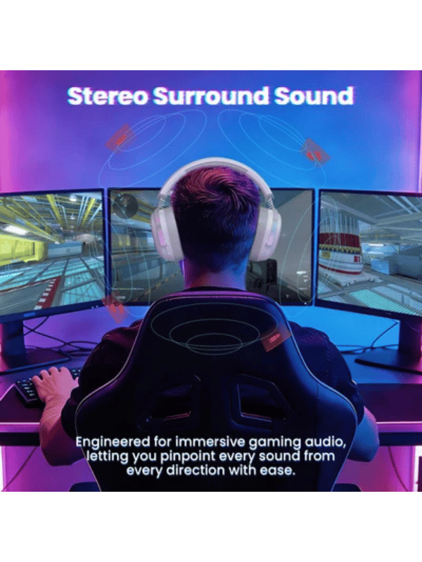 ATTACK SHARK G800 Wireless Gaming Headset, 1000 mAh Battery, Detachable Mics, Aluminum Alloy Frame, 3D Surround Sound, 20ms low latency, 50mm Drivers,3 Modes (2.4G/Bluetooth/Wired)