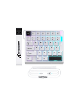 ATTACK SHARK M36 HE One-Handed Magnetic Switch Keyboard & C01 ULTRA LED Aviator Cable, 5‑Layer Sound‑Dampened, 8000Hz Polling, Hot‑Swappable, High‑Precision 0.01mm, PBT Keycaps, WH