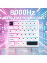 ATTACK SHARK M36 HE One-Handed Magnetic Switch Keyboard & C01 ULTRA LED Aviator Cable, 5‑Layer Sound‑Dampened, 8000Hz Polling, Hot‑Swappable, High‑Precision 0.01mm, PBT Keycaps, WH