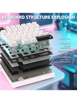 ATTACK SHARK M36 HE One-Handed Magnetic Switch Keyboard & C01 ULTRA LED Aviator Cable, 5‑Layer Sound‑Dampened, 8000Hz Polling, Hot‑Swappable, High‑Precision 0.01mm, PBT Keycaps, WH