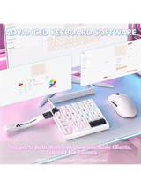 ATTACK SHARK M36 HE One-Handed Magnetic Switch Keyboard & C01 ULTRA LED Aviator Cable, 5‑Layer Sound‑Dampened, 8000Hz Polling, Hot‑Swappable, High‑Precision 0.01mm, PBT Keycaps, WH