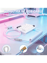 ATTACK SHARK M36 HE One-Handed Magnetic Switch Keyboard & C01 ULTRA LED Aviator Cable, 5‑Layer Sound‑Dampened, 8000Hz Polling, Hot‑Swappable, High‑Precision 0.01mm, PBT Keycaps, WH