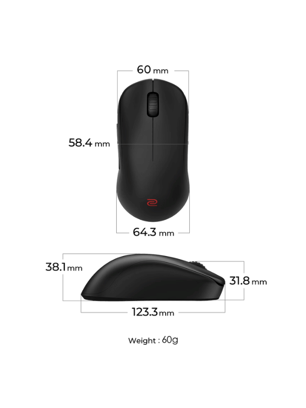 BENQ ZOWIE U2-DW 4K Wireless Mouse for Esports, BLACK