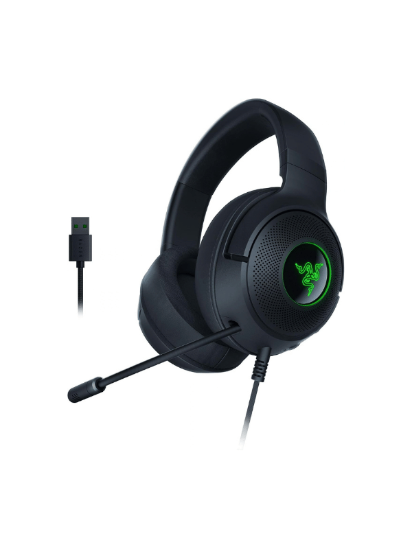 Razer Kraken V3 X Wired USB Gaming Headset, 7.1 Surround Sound, Black