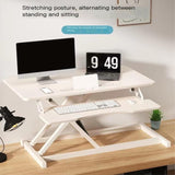 Adjustable Gas Spring Sit-Stand Desk Riser – Ergonomic Height-Adjustable Workstation with Keyboard Tray and Large Surface - DR23