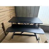 Adjustable Gas Spring Sit-Stand Desk Riser – Ergonomic Height-Adjustable Workstation with Keyboard Tray and Large Surface - DR23