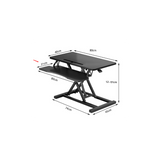 Adjustable Gas Spring Sit-Stand Desk Riser – Ergonomic Height-Adjustable Workstation with Keyboard Tray and Large Surface - DR23