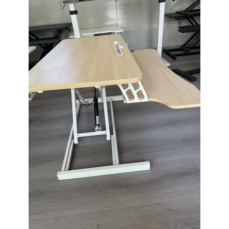 Adjustable Gas Spring Sit-Stand Desk Riser – Ergonomic Height-Adjustable Workstation with Keyboard Tray and Large Surface - DR23